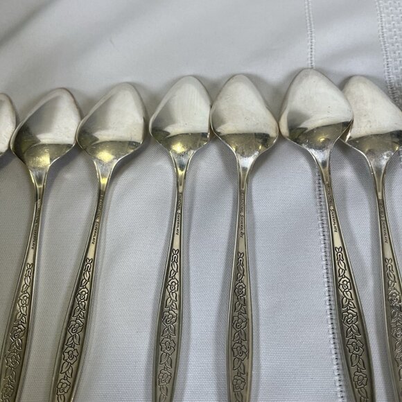 Vintage 60s MCM Deco International Silverplate Flatware Set w/ Chest 65pc Floral - Picture 6 of 16